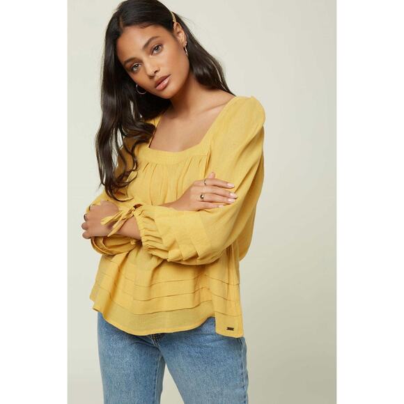 O'Neill Women's Maris Cotton Blouse Small Lightweight Boho Loose Flowy - Picture 1 of 9